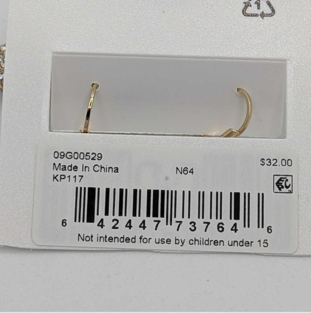 NWT Karl Lagerfeld Gold Drop Earrings - Picture 4 of 5
